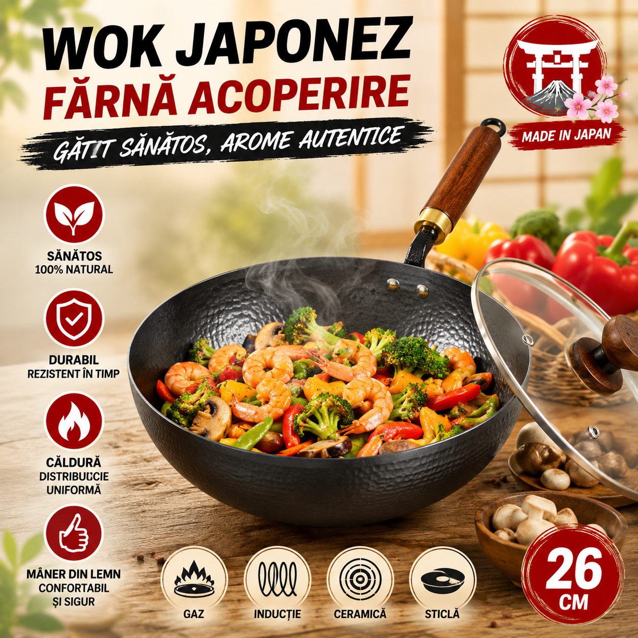 Tigaie Wok Japoneză KuroWok™